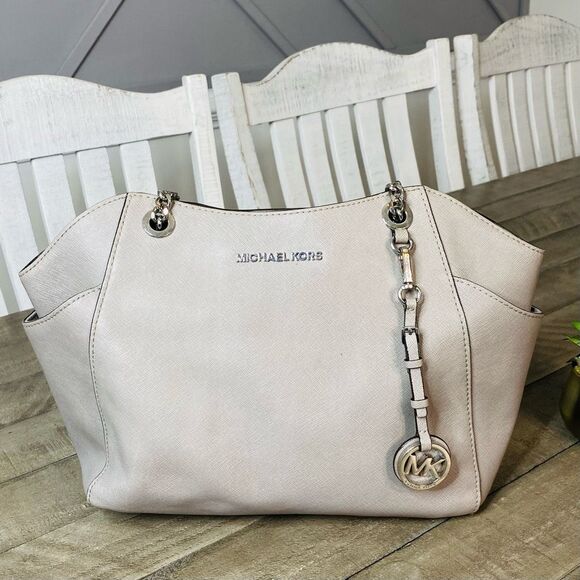 Michael Kors Jet Set‎ Travel Large Chain Shoulder Bag (Optic White) - Picture 2 of 9